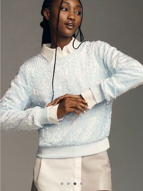 Anthropologie sequin velvet sweatshirt Large